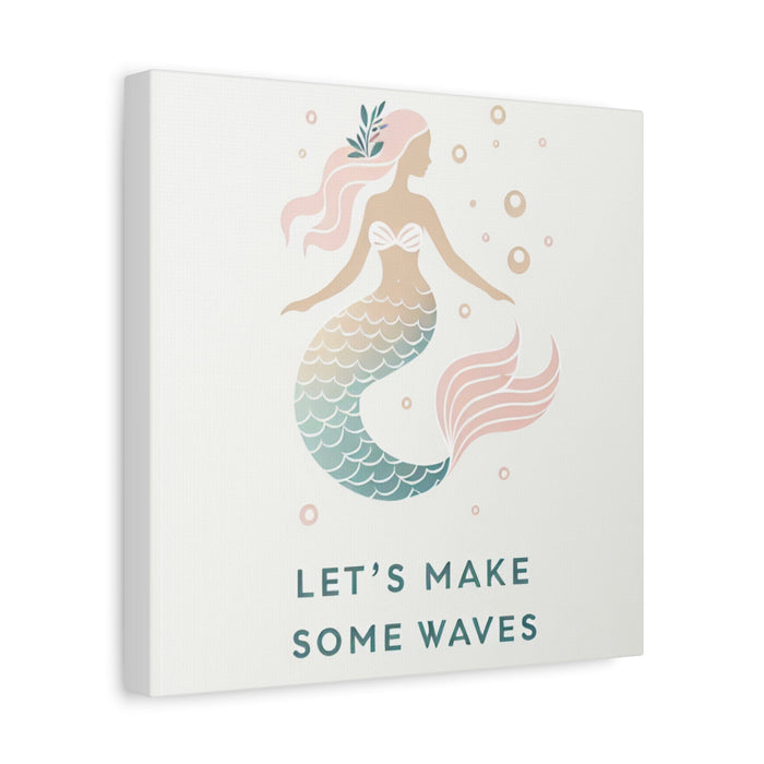 Printify Canvas Mermaid Life, Let's Make Some Waves Matte Canvas Picture, Stretched Great Gift, Sister Gift, Mom Gift, Daughter Gift, Mothers Day Gift