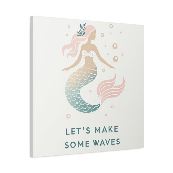 Printify Canvas Mermaid Life, Let's Make Some Waves Matte Canvas Picture, Stretched Great Gift, Sister Gift, Mom Gift, Daughter Gift, Mothers Day Gift