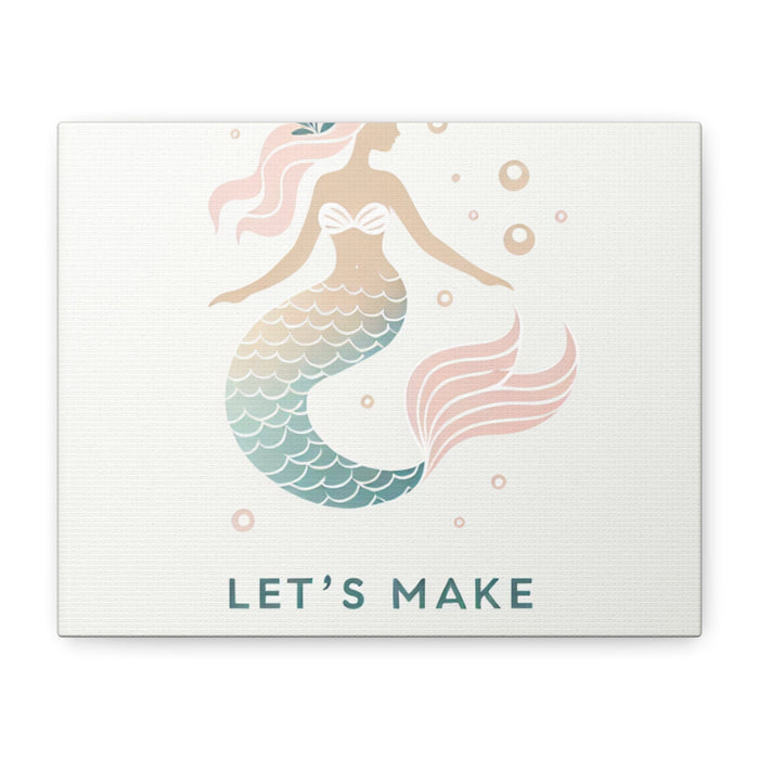 Printify Canvas Mermaid Life, Let's Make Some Waves Matte Canvas Picture, Stretched Great Gift, Sister Gift, Mom Gift, Daughter Gift, Mothers Day Gift