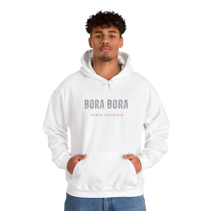 Printify Hoodie Bora Bora Unisex Heavy Blend Hooded Sweatshirt Cozy, Stylish, and Durable Vacation Destination Travel Shirt Great Gift