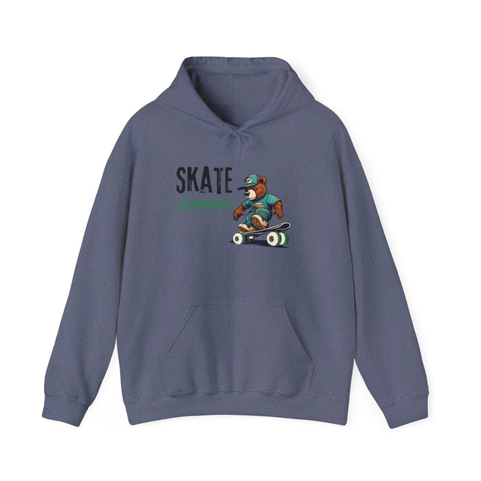 Printify Hoodie Heather Navy / S Skate Forever  Bear Skateboarder Soft Cozy Unisex Fit Unisex Heavy Blend™ Hoodie