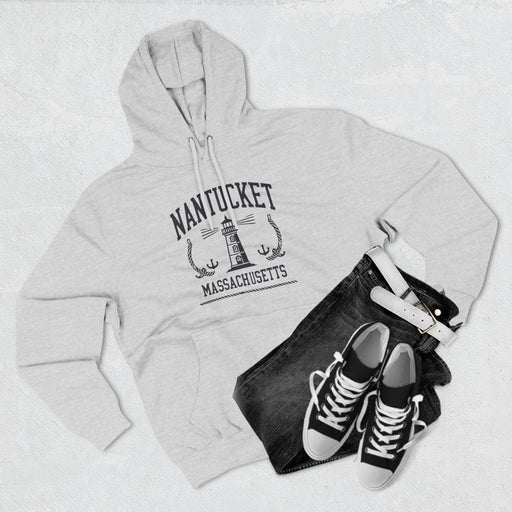 Printify Hoodie Nantucket Massachusetts Graphic Sweatshirt Coastal-Inspired Pullover