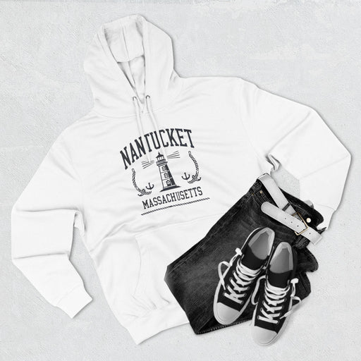 Printify Hoodie Nantucket Massachusetts Graphic Sweatshirt Coastal-Inspired Pullover