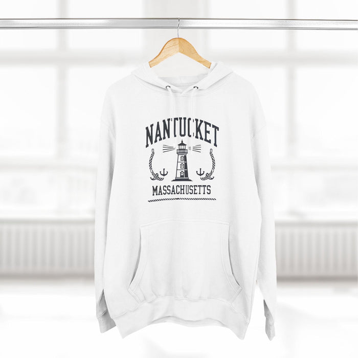 Printify Hoodie Nantucket Massachusetts Graphic Sweatshirt Coastal-Inspired Pullover