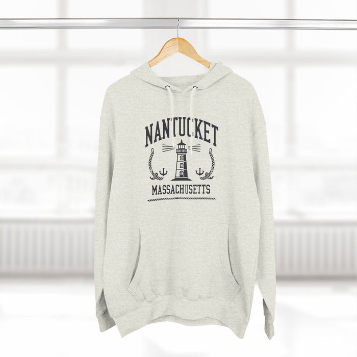 Printify Hoodie Nantucket Massachusetts Graphic Sweatshirt Coastal-Inspired Pullover