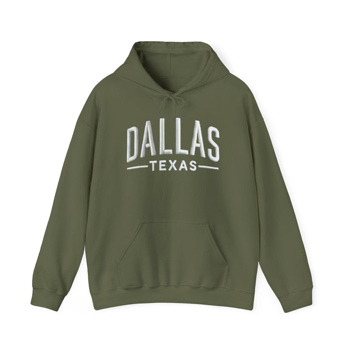 Printify Hoodie S / Military Green Dallas Texas Unisex Heavy Blend Hooded Sweatshirt Warm & Stylish Hoodie Great Gift