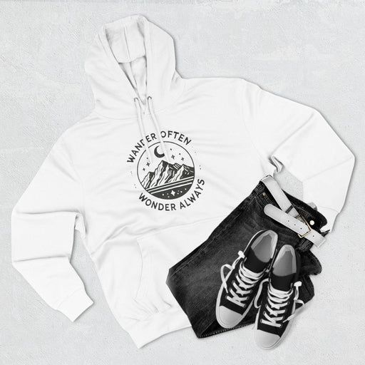 Printify Hoodie S / White Wander Often Wonder Always Graphic Hoodie