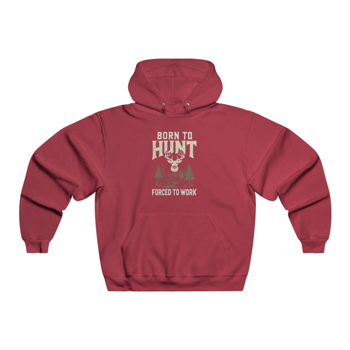 Printify Hoodie True Red / S Born to Hunt. Forced to Work Hoodie | Funny Hunting Sweatshirt