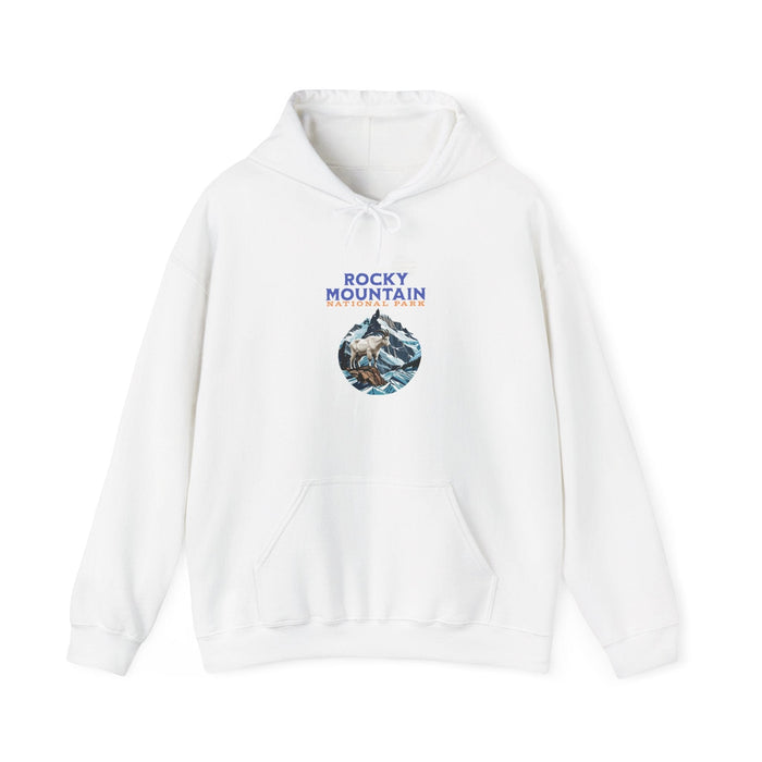 Printify Hoodie White / S Rocky Mountain National Park Mountain Goat hoodie Wildlife Adventure sweatshirt