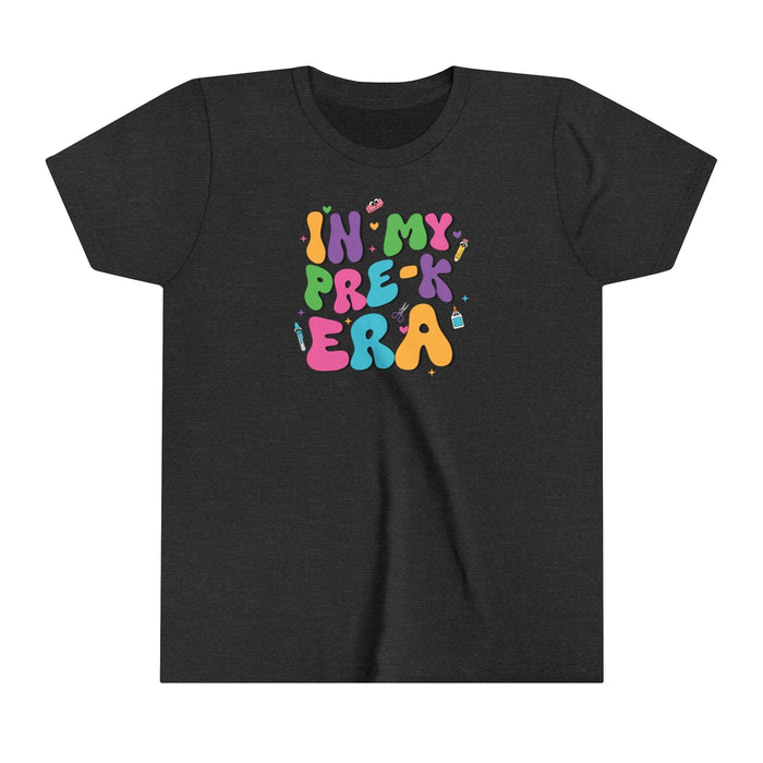 Printify Kids clothes Dark Grey Heather / S In My Pre-K ERA Youth Short Sleeve Tee - Trendy, Fun, and Ultra-Comfy for Kids Back to School Tshirt School Tee Pre Kindergartne Tshirt