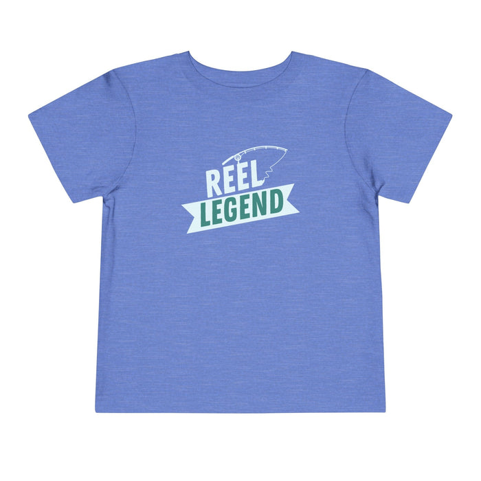 Printify Kids clothes Heather Columbia Blue / 2T Reel Legend Toddler Short Sleeve Tee - Fun and Comfy Kids Fishing Shirt