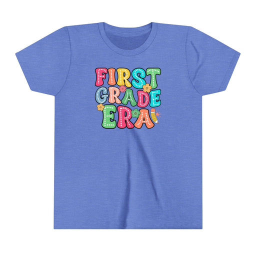 Printify Kids clothes Heather Columbia Blue / S First Grade Era Youth Short Sleeve Tee - Comfortable and Stylish for Kids 1st Grade Tee Great Gift Idea Back to School Tshirt Girls Tshirt