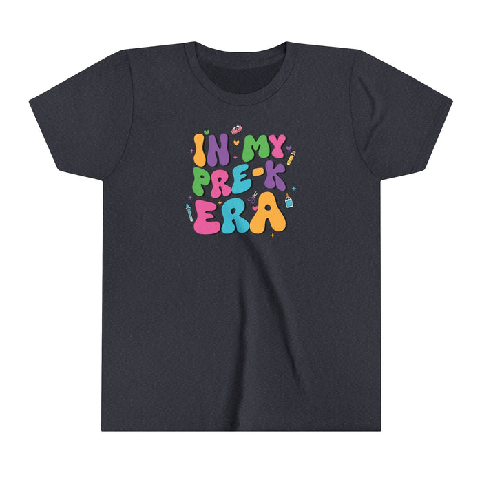 Printify Kids clothes Heather Navy / S In My Pre-K ERA Youth Short Sleeve Tee - Trendy, Fun, and Ultra-Comfy for Kids Back to School Tshirt School Tee Pre Kindergartne Tshirt