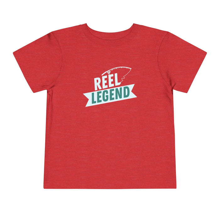 Printify Kids clothes Heather Red / 2T Reel Legend Toddler Short Sleeve Tee - Fun and Comfy Kids Fishing Shirt