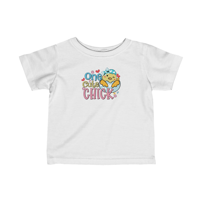 Printify Kids clothes White / 6M One Cute Chick - Adorable Comfort for Your Little One! Soft Cotton Short Sleeve Crewneck Tshirt