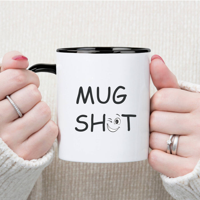 Printify Mug Great Gift Ideas Mug Shot with a Wink: Custom Accent Coffee Mug for a Splash of Color in Your Routine!