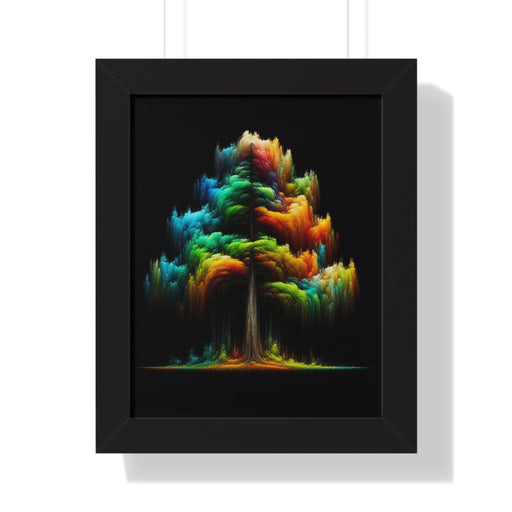 Printify Poster 11" x 14" / Black Colorful Tree Framed Vertical Poster | Premium Quality | Black Frame Great Gift, Outdoor Enthusiast, Husband Gift, Teacher Gift, Wife Gift