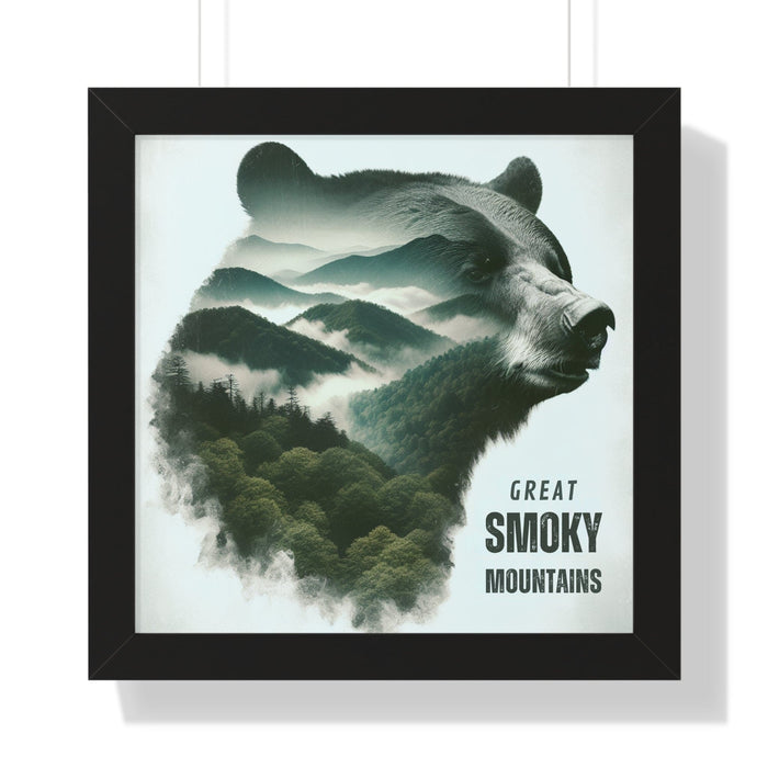 Printify Poster 16″ x 16″ / Black Great Smoky Mountains Framed Vertical Poster Premium Quality Black Frame Great Gift, Outdoors, Husband Gift, Teacher Gift, Wife Gift