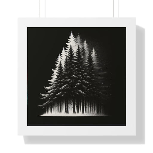 Printify Poster 16″ x 16″ / White Beautiful Forest Framed Vertical Poster Premium Quality Black Frame Great Gift, Outdoor Enthusiast, Husband Gift, Teacher Gift, Wife Gift