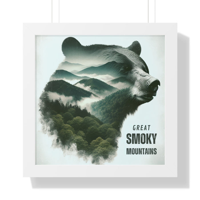 Printify Poster 16″ x 16″ / White Great Smoky Mountains Framed Vertical Poster Premium Quality Black Frame Great Gift, Outdoors, Husband Gift, Teacher Gift, Wife Gift