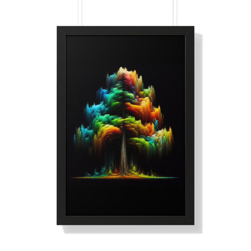 Printify Poster 20" x 30" / Black Colorful Tree Framed Vertical Poster | Premium Quality | Black Frame Great Gift, Outdoor Enthusiast, Husband Gift, Teacher Gift, Wife Gift