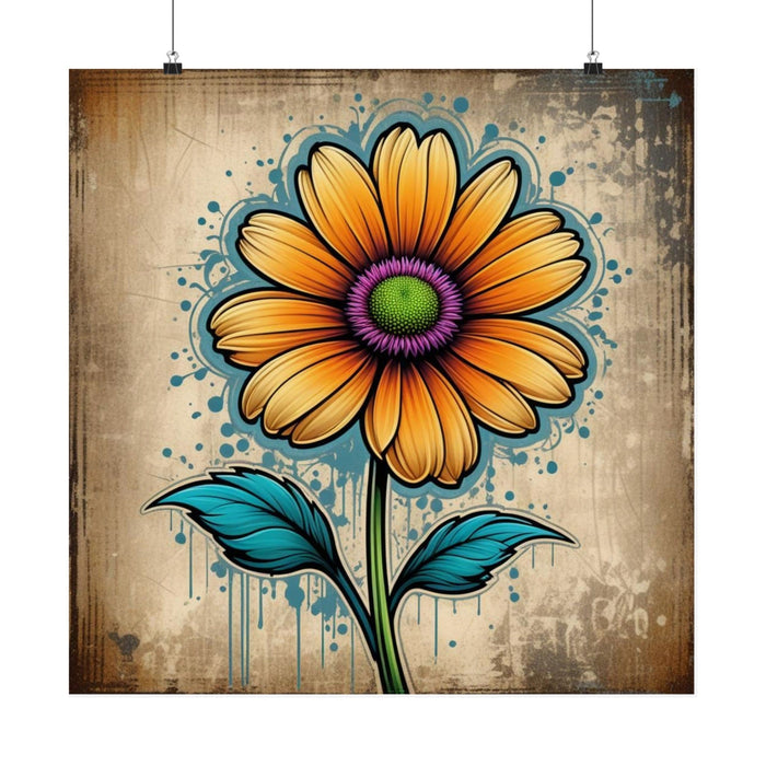 Printify Poster 24" x 24" / Matte Cheerful Flower Matte Poster Vibrant Museum-Grade Décor Home Decor Dorm Decor Office Decor Wildflower Great Gift Idea