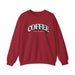 Printify Sweatshirt Antique Cherry Red / S Coffee Weather Graphic Sweatshirt for Cozy Winter Vibes