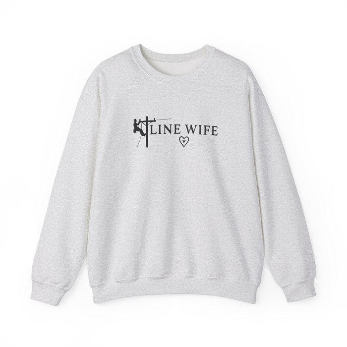 Printify Sweatshirt Ash / S Lineman Wife Graphic Sweatshirt - Lineman Shirt Thoughtful Gift Idea for Loved Ones