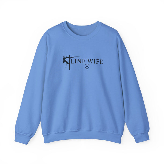 Printify Sweatshirt Carolina Blue / S Lineman Wife Graphic Sweatshirt - Lineman Shirt Thoughtful Gift Idea for Loved Ones