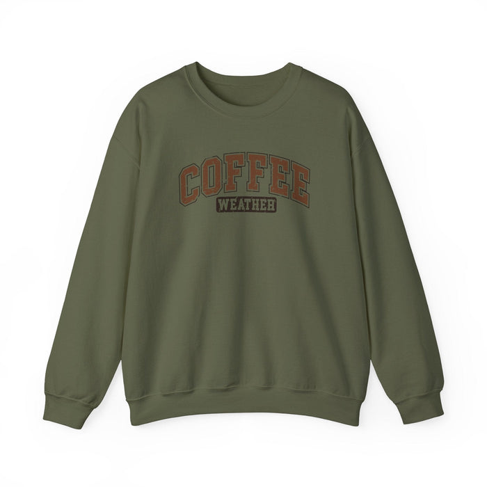 Printify Sweatshirt Coffee Weather Graphic Sweatshirt for Cozy Winter Vibes