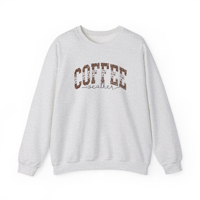 Printify Sweatshirt Coffee Weather Graphic Sweatshirt for Cozy Winter Vibes