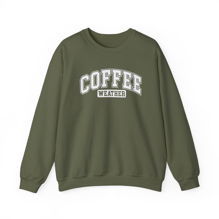 Printify Sweatshirt Coffee Weather Graphic Sweatshirt for Cozy Winter Vibes