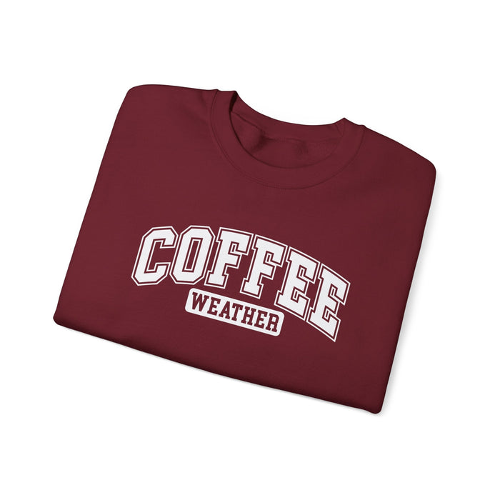 Printify Sweatshirt Garnet / S Coffee Weather Graphic Sweatshirt for Cozy Winter Vibes