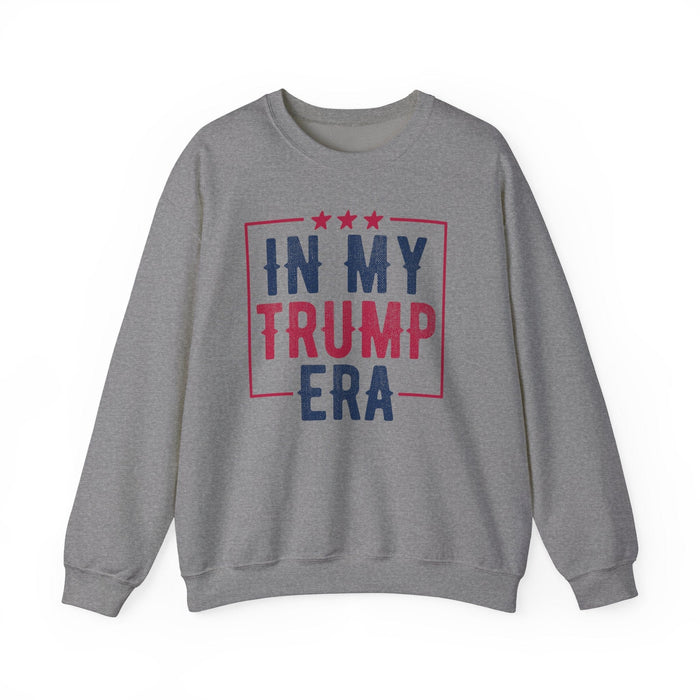 Printify Sweatshirt Graphite Heather / S In My Trump Era Make America Great Again Political Pride Unisex Heavy Blend™ Crewneck Sweatshirt