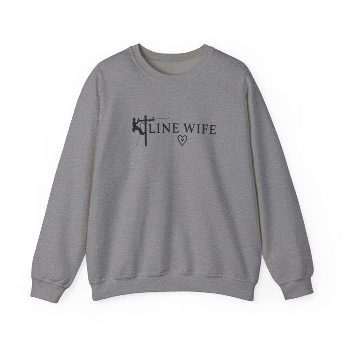 Printify Sweatshirt Graphite Heather / S Lineman Wife Graphic Sweatshirt - Lineman Shirt Thoughtful Gift Idea for Loved Ones