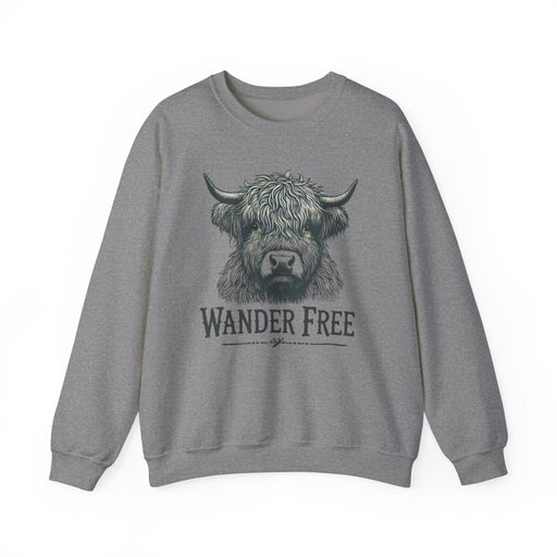 Printify Sweatshirt Graphite Heather / S Wander Free Wildlife Nature Graphic Unisex Heavy Blend Crewneck Sweatshirt