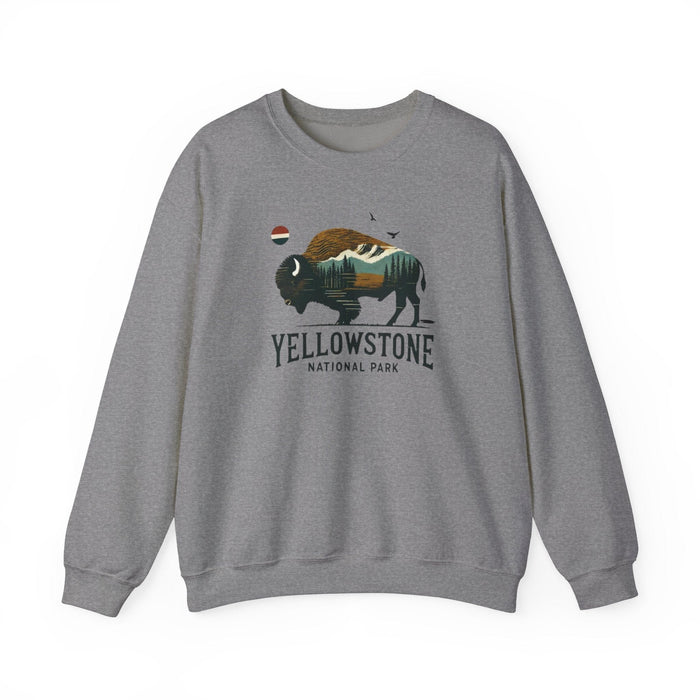 Printify Sweatshirt Graphite Heather / S Yosemite National Park Unisex Heavy Blend Crewneck Sweatshirt Camping Sweatshirt Womens Sweatshirt Mens Sweatshirt