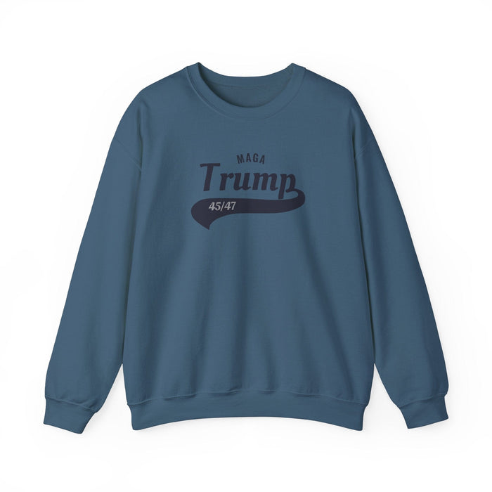 Printify Sweatshirt Indigo Blue / S MAGA Trump Unisex Heavy Blend Crewneck Sweatshirt | Patriotic Graphic Sweater