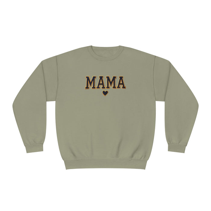 Printify Sweatshirt Khaki / S Mama Varsity Retro Graphic Crewneck Sweatshirt – Classic Style for Every Season