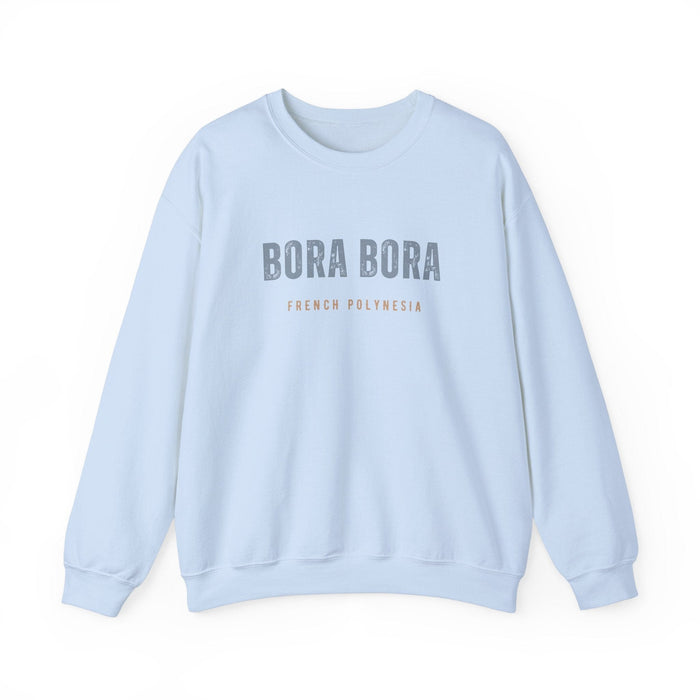 Printify Sweatshirt Light Blue / S Bora Bora Unisex Heavy Blend Crewneck Sweatshirt Cozy and Durable Comfort Vacation Travel Destination Shirt Great Gift