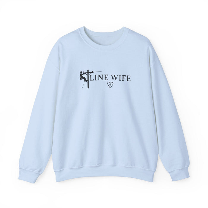 Printify Sweatshirt Light Blue / S Lineman Wife Graphic Sweatshirt - Lineman Shirt Thoughtful Gift Idea for Loved Ones