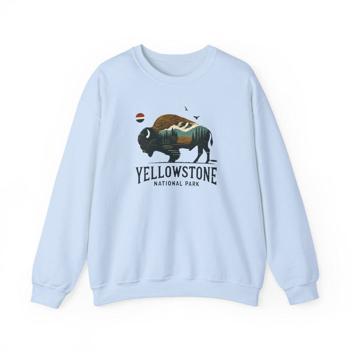 Printify Sweatshirt Light Blue / S Yosemite National Park Unisex Heavy Blend Crewneck Sweatshirt Camping Sweatshirt Womens Sweatshirt Mens Sweatshirt