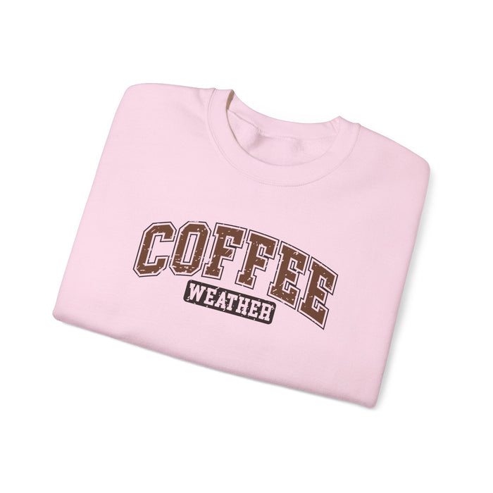 Printify Sweatshirt Light Pink / S Coffee Weather Graphic Sweatshirt for Cozy Winter Vibes