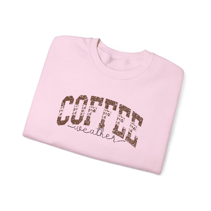 Printify Sweatshirt Light Pink / S Coffee Weather Graphic Sweatshirt for Cozy Winter Vibes