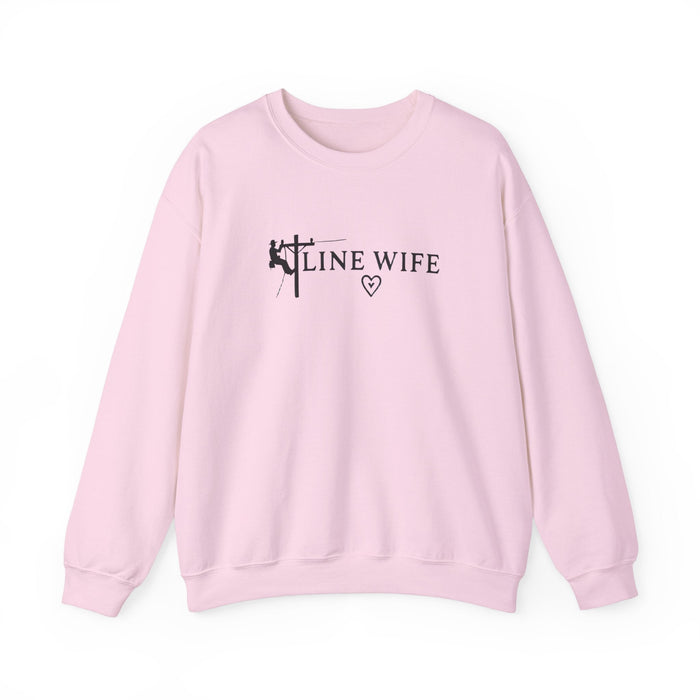 Printify Sweatshirt Light Pink / S Lineman Wife Graphic Sweatshirt - Lineman Shirt Thoughtful Gift Idea for Loved Ones