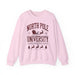 Printify Sweatshirt Light Pink / S North Pole University Graphic Varsity Merry Christmas Sweatshirt Heavy Blend Crewneck