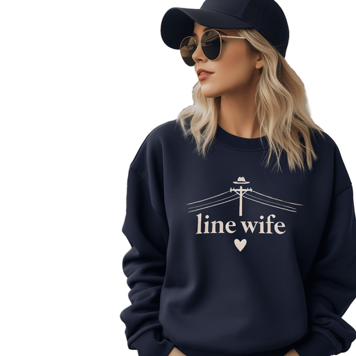 Printify Sweatshirt Lineman & Linewife Graphic Crewneck Sweatshirt Lineman's Wife Sweatshirt Life of Lineman Sweatshirt Line Wife Sweatshirt