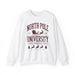 Printify Sweatshirt North Pole University Graphic Varsity Merry Christmas Sweatshirt Heavy Blend Crewneck