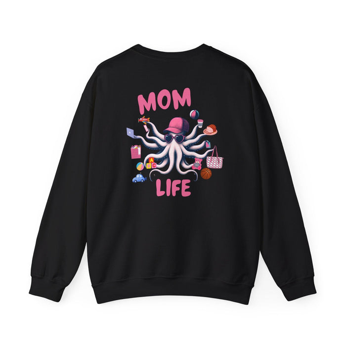 Printify Sweatshirt S / Black Mom Life Juggling Act and Loving It Octopus Sweatshirt Comfy Cozy and all Cotton