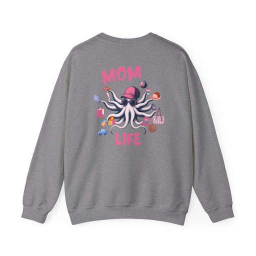 Printify Sweatshirt S / Graphite Heather Mom Life Juggling Act and Loving It Octopus Sweatshirt Comfy Cozy and all Cotton